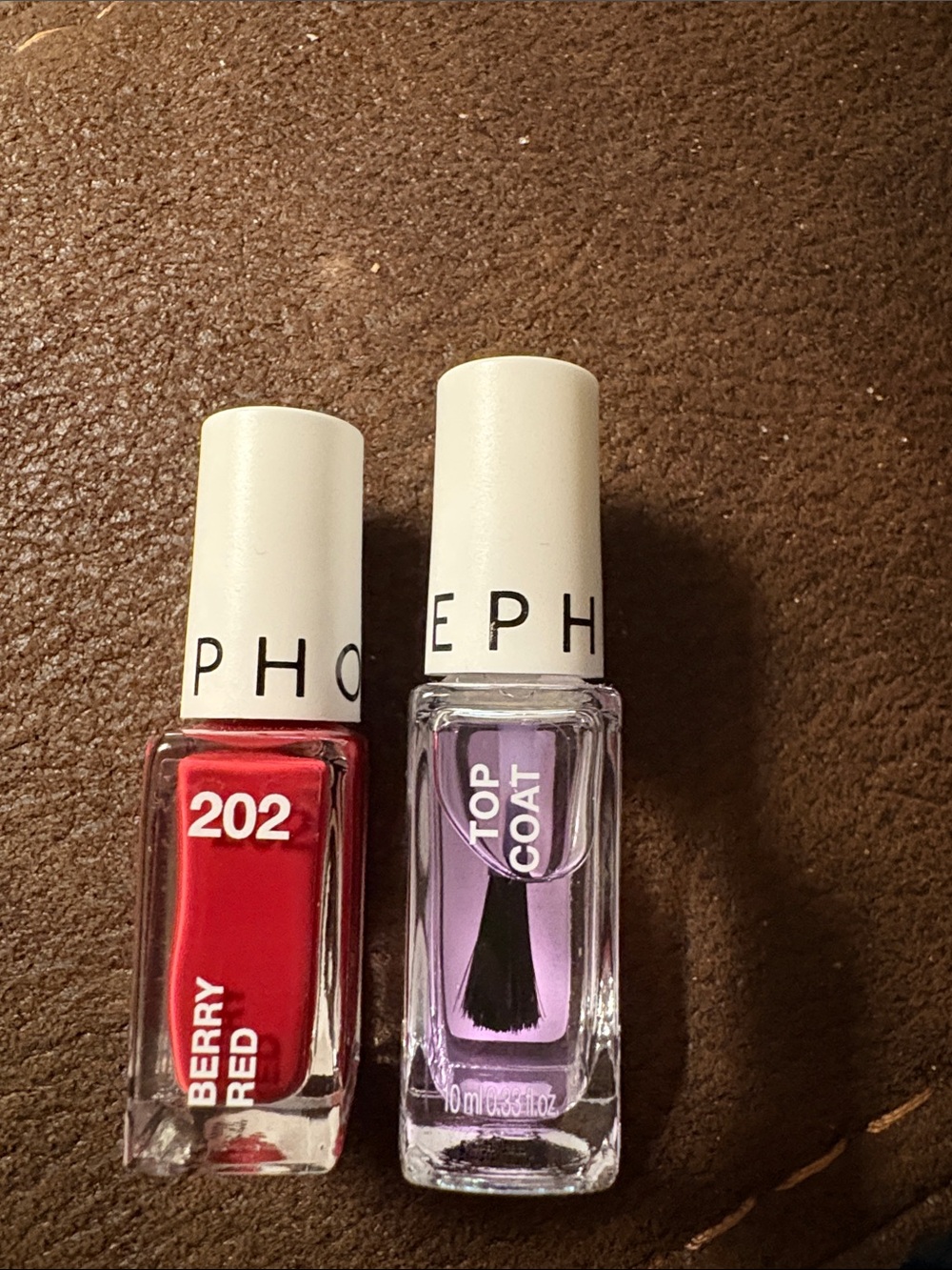 Sephora Berry Red Nail Polish 202 and top coat